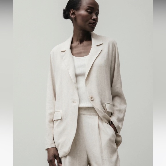 NWT Bobi Black Los Angeles Oversized blazer In Oatmeal - Picture 3 of 15